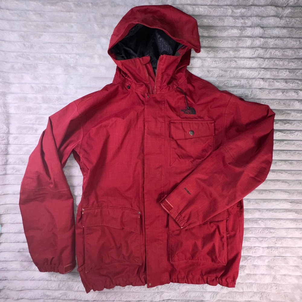 The North Face Hyvent Cyptic Mens Large Red Hooded Ski Jacket Winter Jacket Snow - Picture 2 of 15